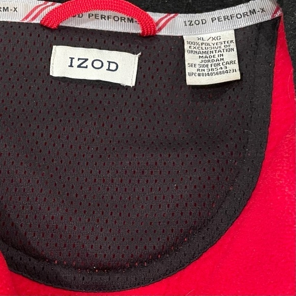 Izod Perform-X Size XL Red & Black Zip-Up Fleece Vest - Picture 3 of 3
